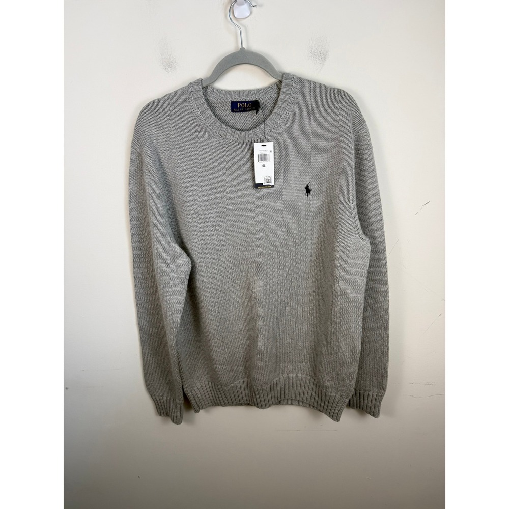 Polo Ralph Lauren Mens XL Grey Heather Cotton Crewneck Sweater 710727573011 - Picture 1 of 6